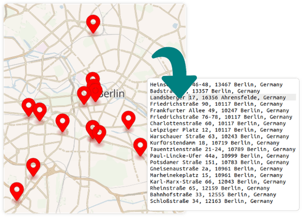 Find addresses by lat/lon