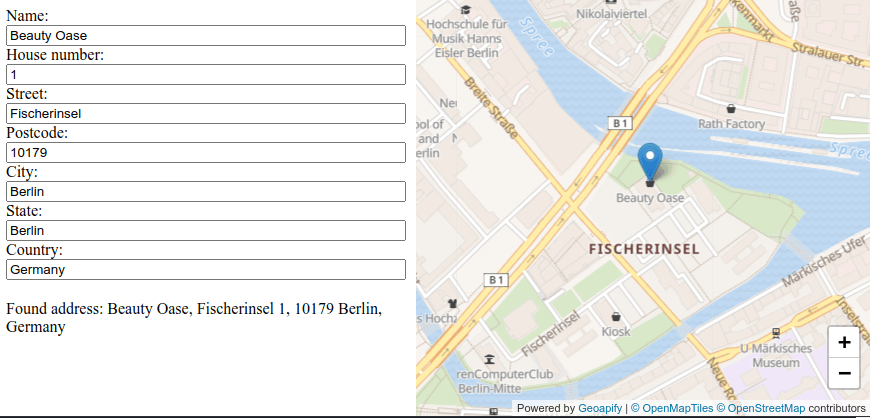 Geoapify Reverse Geocoding API JSFiddle