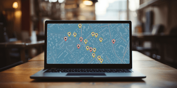 Individuals utilizing a map to search nearby restaurants and cafes for a delightful dining experience