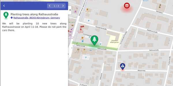 Sample smart city event map