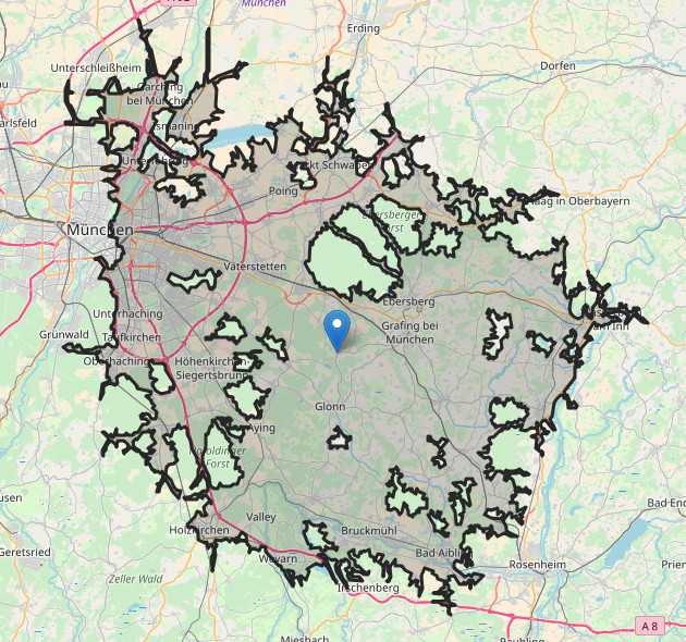 Isochrone for travel time analytics