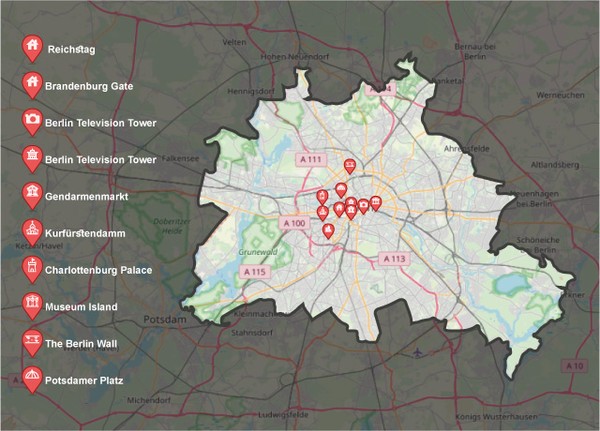 Display points of interest on a map