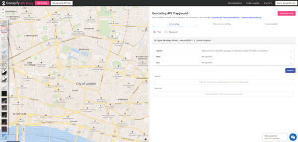 Geocoding API Playground