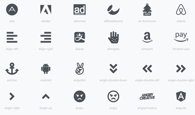 Font Awesome free icons