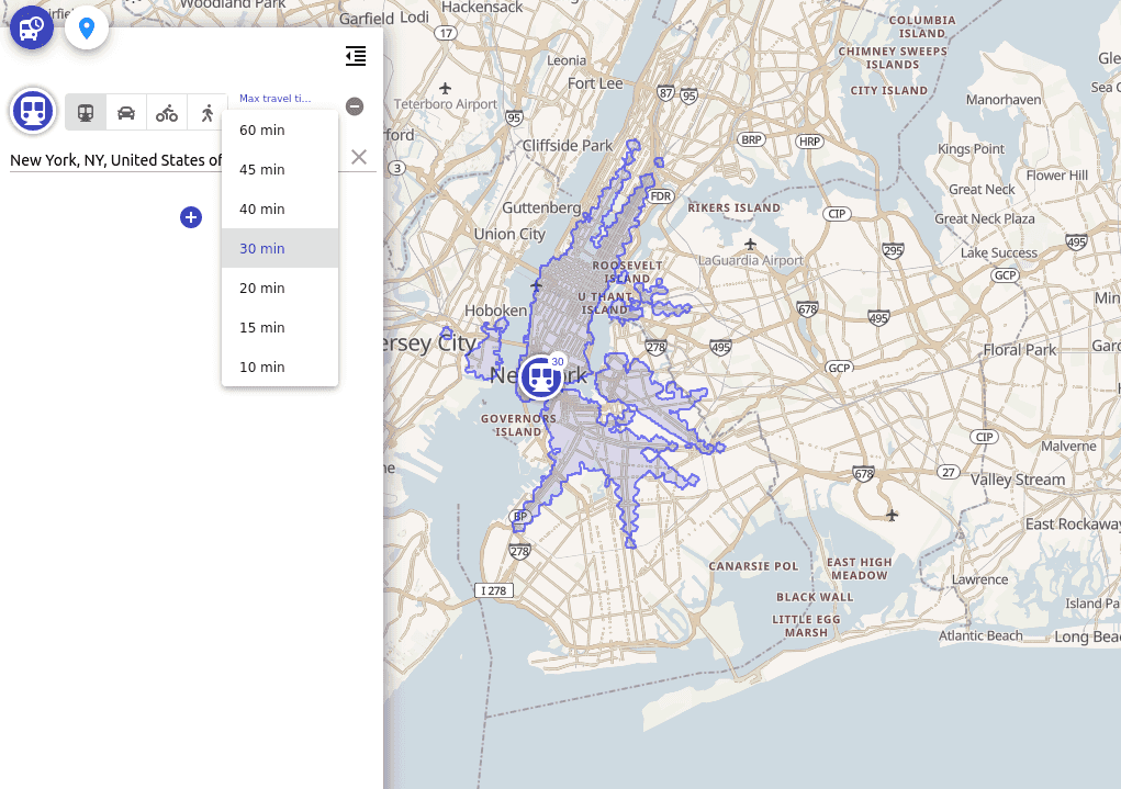 google maps distance from location to location