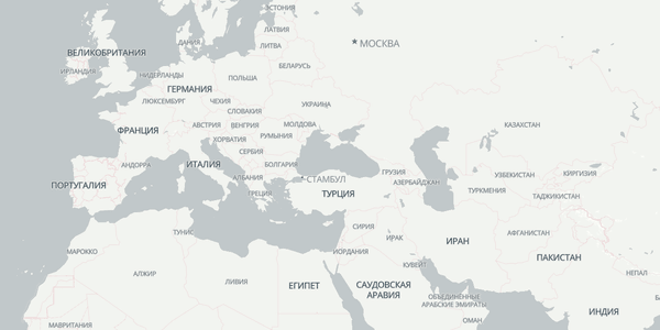 Set the language for map labels: the map is shown with Russian labels