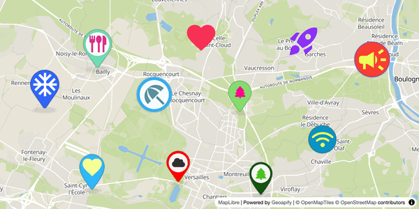 Custom map marker icon generated with Marker Icon API