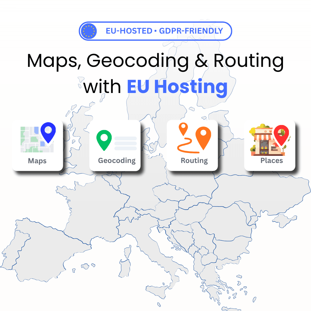 Geoapify maps, geocoding, routing, and places APIs with EU hosting
