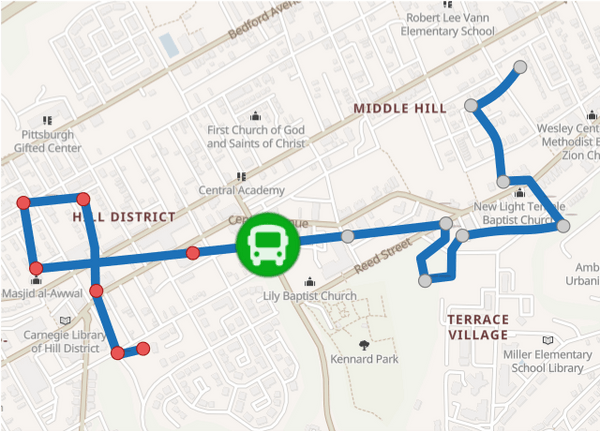 See the real-time position of the bus on a map