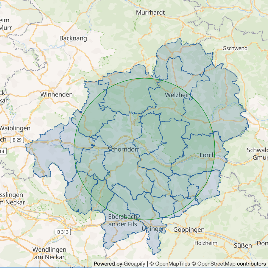 German postcodes polygons queried by geometry, such as bounding box or radius