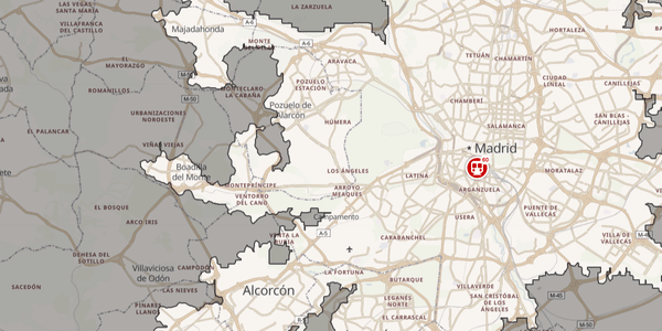 A 60-Minute Isochrone Map for Public Transport in Madrid