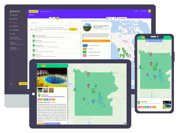 Mapifator Map Builder on different screens