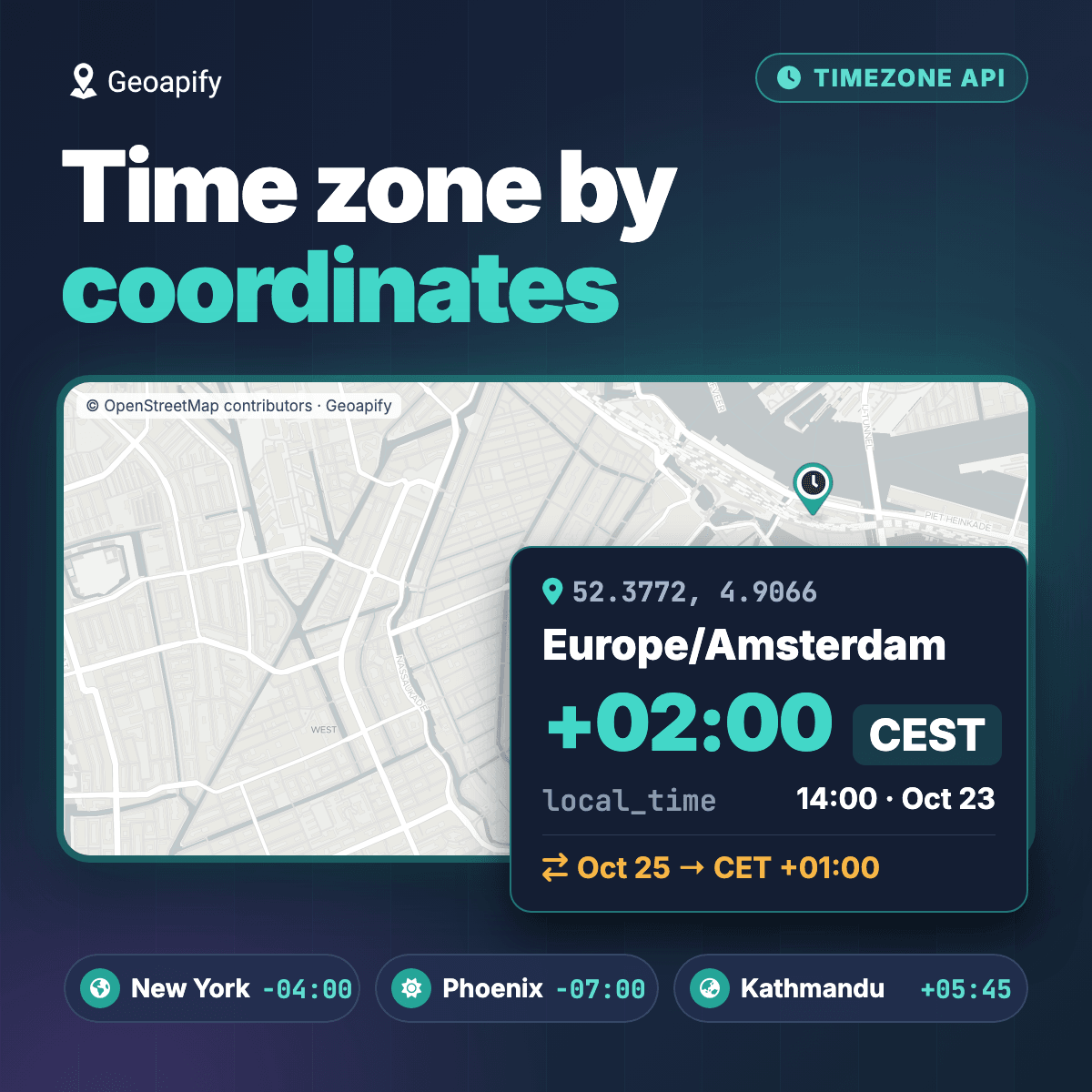 Timezone API for coordinates