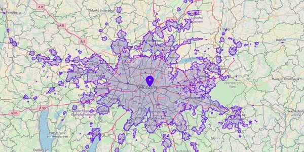 Transit isochrone