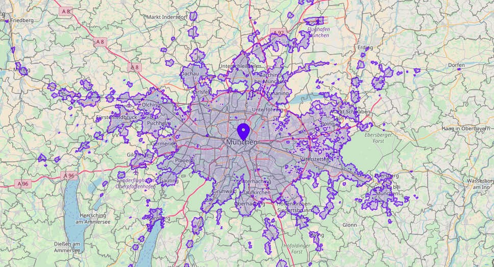 Transit isochrone