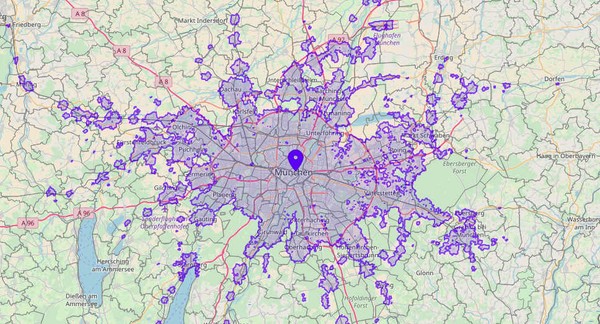 Transit isochrone