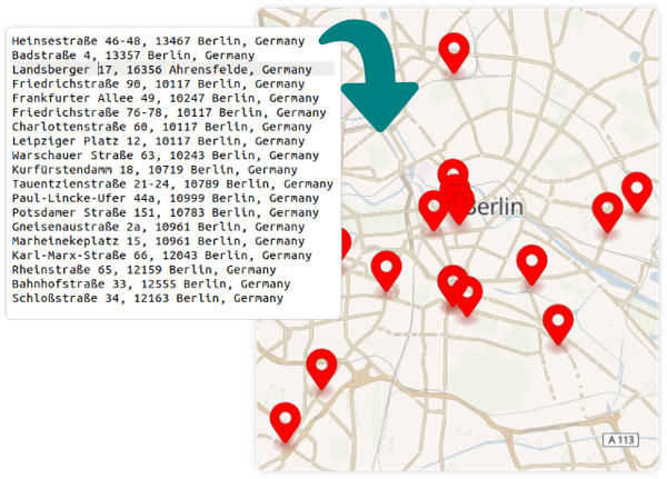 Addresses to lat/lon coordinates API