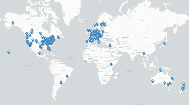 Mapnificent worldwide coverage as of January 2021