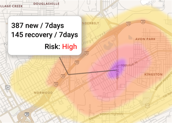 Role of data visualization on a map for Healthcare industry