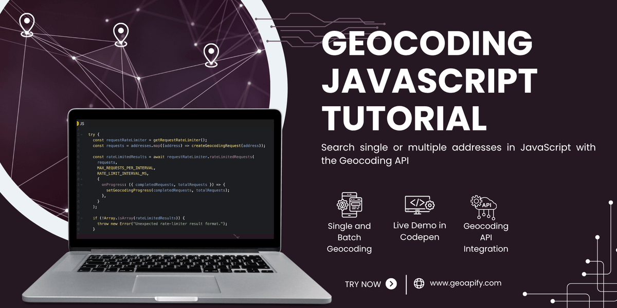 Search single and multiple addresses in JavaScript using Geoapify Geocoding API