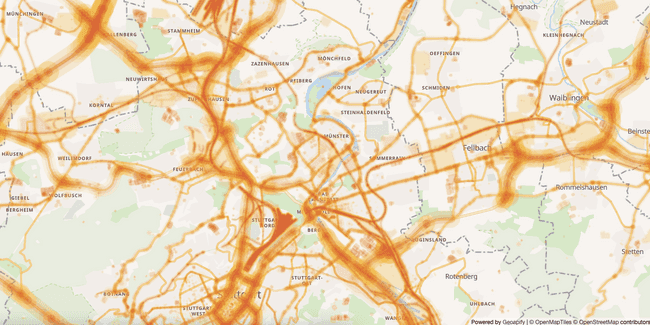 Noise pollution near Stuttgart, Germany