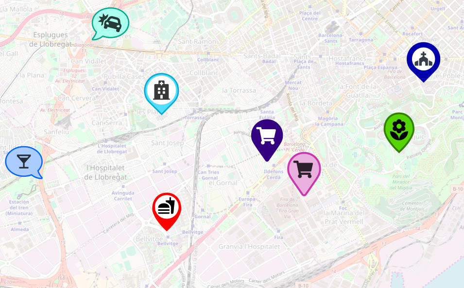 ink moth topic Map icons set for markers to make your map more informative | Geoapify